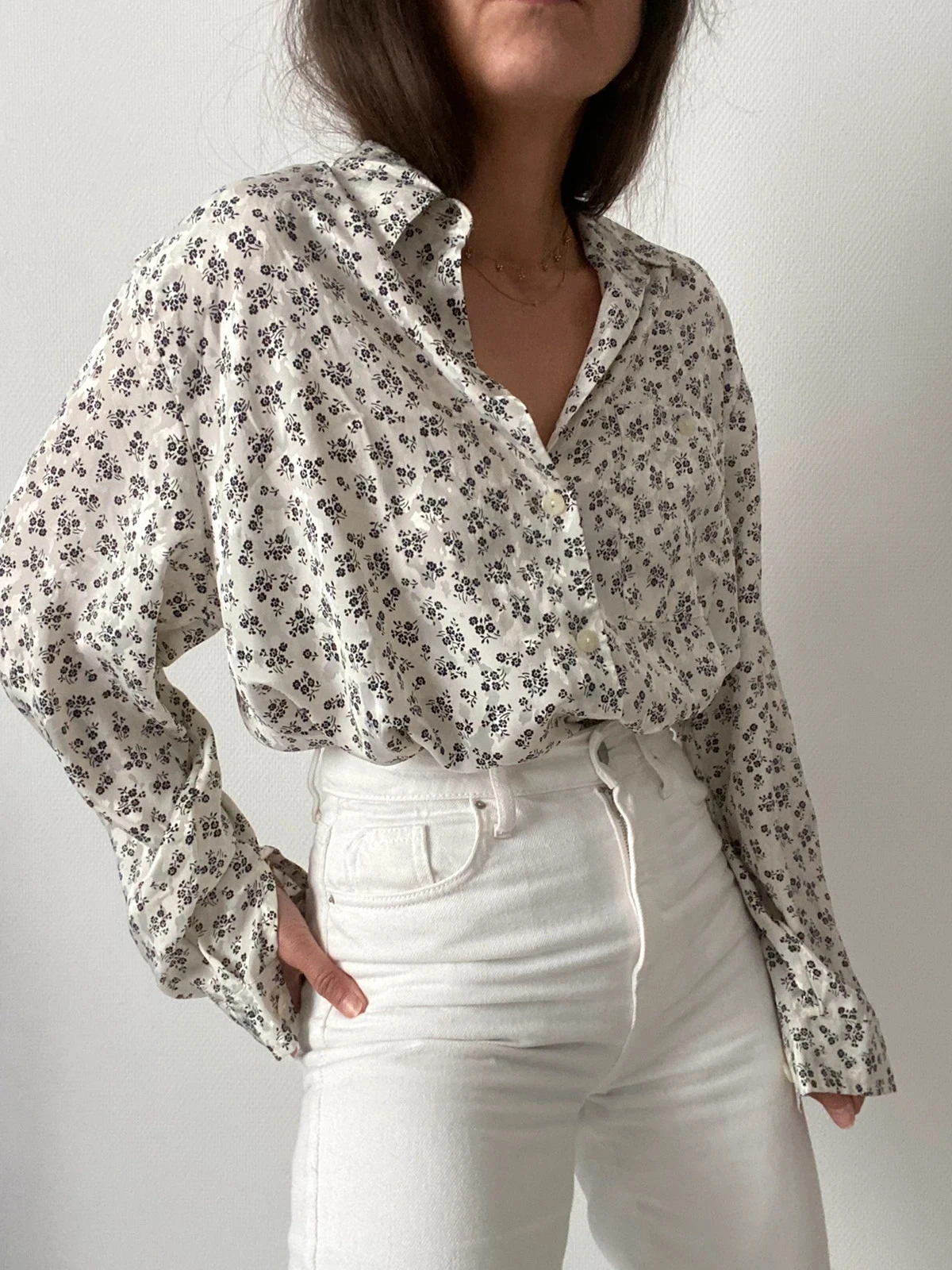 🌺 Vintage oversized blouse met bloemen – photo 4